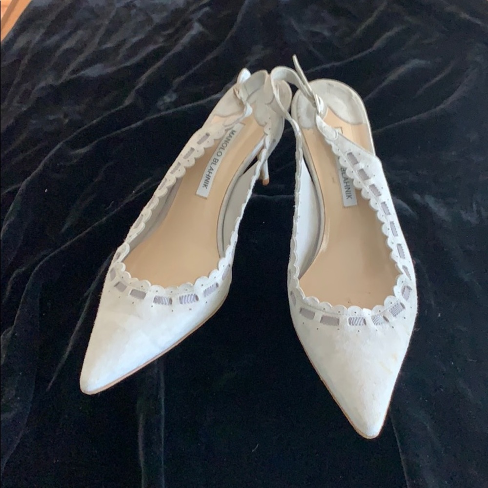 Grey Suede Manolo Blahnik Heels